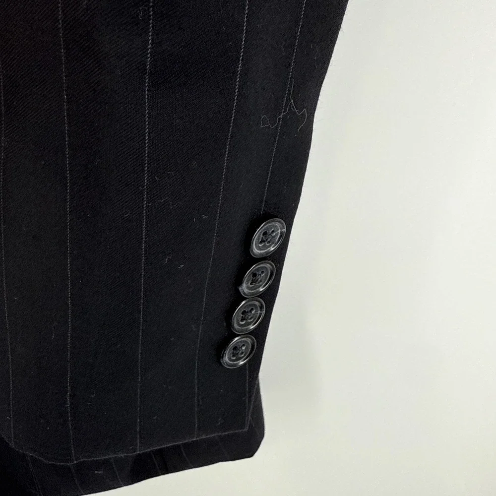 Jos A Bank Signature Men's 44L Navy Pinstriped‎ Wool  2 Button Notch Blazer